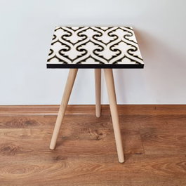 Hanah Home Mesa Auxiliar Negro, Blanco y Oro